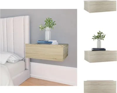 Obrázek produktu pro vidaXL Závěsný noční stolek Sonoma dub 40x30x15 cm materiál na bázi dřeva - Noční stolky