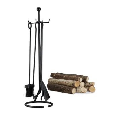 Produktbild von relaxdays Kaminbesteck schwarz