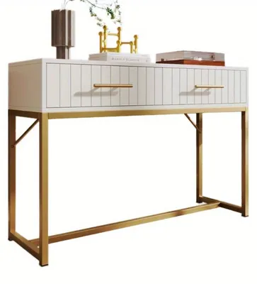 Immagine prodotto di Comodino – Cassettiera con 2 cassetti – Bianco – Design moderno – 75x100x45 cm – Metallo resistente
