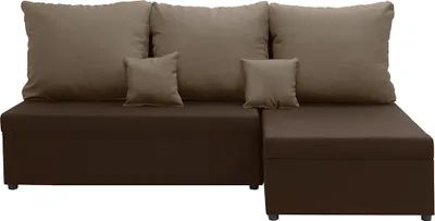 Produktbild von Ecksofa mit Schlaffunktion BODO - Dunkelbraun/Hellbraun