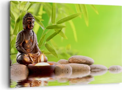 Produktbild von Bild auf Leinwand - Leinwandbild - Buddhismus Feng Shui Spa Bambus - 120x80cm - Wand Bild - Wanddeko - Leinwanddruck - Bilder - Kunstdruck - Leinwand bilder - Wandkunst - AA120x80-2392