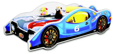 Immagine prodotto di Luxus Blaues Kinderbett Designer Holzbett Auto Designer Kinderzimmer
