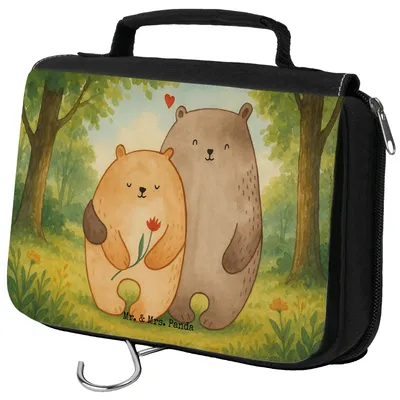 Produktbild von Mr. & Mrs. Panda Kulturbeutel Bären Liebe Design - Weiß - Geschenk, Verknallt, beautycase, Bär, badtasche, Kuscheln, Freundin, Hochzeitstag, Schminktasche, Kosmetikbeutel