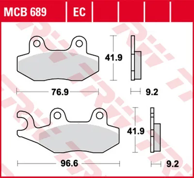 Productafbeelding van TRW Remblokken set EC MCB689EC Elite i, SA3, Caffe Nero, Zion MS3, 125 MS3, Cityblade L23, Agility