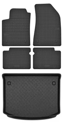 Produktbild von Gummimatten + Kofferraumwanne für Fiat Bravo II 2007-2012 (Schrägheck, Standard-Kofferraum) – Schwarz, passgenau – Wielganizator