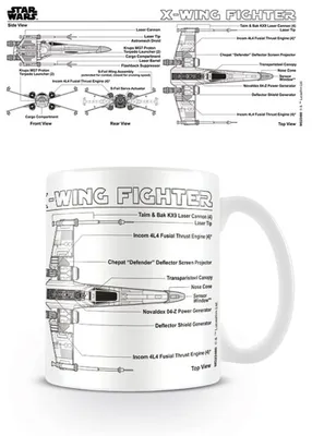Produktbild von Star Wars - X-wing Fighter Sketch - Keramik Tasse - Größe Ø8,5 H9,5cm ohne Zusatzartikel