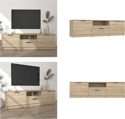 Obrázok produktu pre vidaXL TV skrinka Sonoma dub 140x35x40 cm materiál na báze dreva - TV skrinka - TV stolíky - TV nábytok