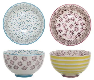 Productafbeelding van 2-delige set BLOOMINGVILLE | Patrizia schalen, kleurrijk, steengoed | D11,5xH6,5 cm, 2 verschillende modellen | 21105936