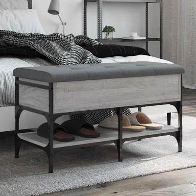 Obrázek produktu pro Lavice na boty šedá Sonoma 82x42x45 cm Materiál na bázi dřeva