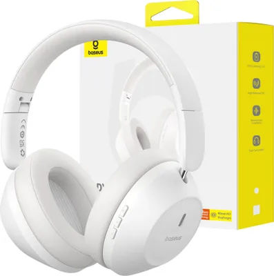 Obrázek produktu pro Baseus Bass 30 Max, Kabelový a bezdrátový, Hovory/hudba, 20 - 20000 Hz, 245,5 g, Sluchátka s mikrofonem, Bílá