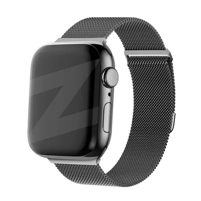 Produktbild von Bandz Milanese Loop Band passend für Apple Watch 1/2/3/4/5/6/8/9/SE/Ultra (2) - Größe 42/44/45/49mm - Schwarzes Milanese Apple Watch Band