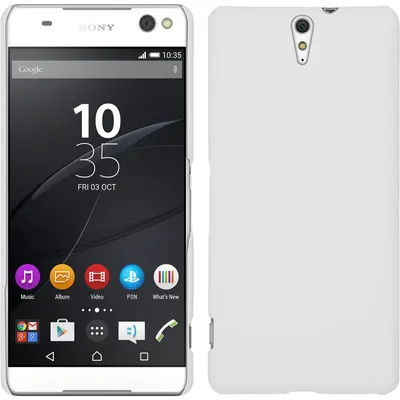 Produktbild von PhoneNatic Case kompatibel mit Sony Xperia C5 Ultra - Hülle weiß gummiert Hard-case + 2 Schutzfolien