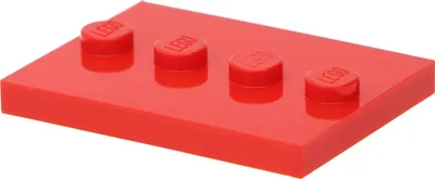 Produktbild von 50x Platte 3x4, Rot, zentrale Noppen