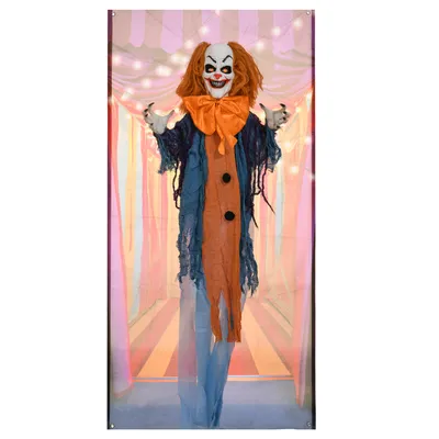 Produktbild von HOMCOM 168cm Halloween Dekoration Zirkusclown mit LED-Lichter, Soundfunktion