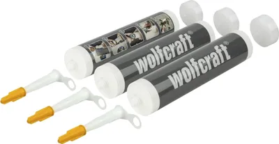 Produktbild von wolfcraft 3 Leerkartuschen 310 ml, Für selbstangerührte Fugenmassen