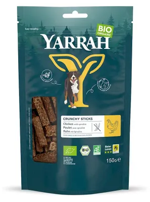 (DLA PSA) PRZYSMAK - PAŁECZKI Z KURCZAKIEM I SPIRULINĄ BIO 150 g - YARRAH