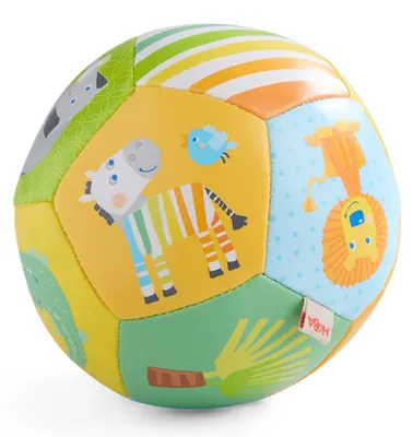 Image de HABA Babyball Zèbre – Jouet d'éveil en peluche pour bébés à partir de 6 mois