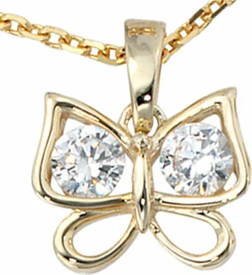 Produktbild von JOBO Anhänger Schmetterling 333 Gold Gelbgold 2 Zirkonia