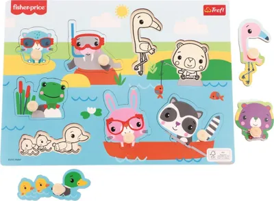 Imagen del producto de TREFL Fisher Price: Puzzle de madera con animales acuáticos