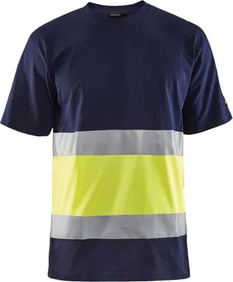 Produktbild von Blakläder High Vis T-Shirt 3387 1030 in div. Farben, Farbe:marineblau/gelb, Größe:XL