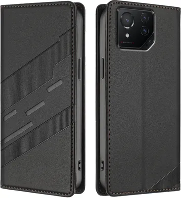 Obrázek produktu pro Pouzdro pro Asus ROG Phone 8 Pro,Polyuretankožené peněženkové pouzdro s přihrádkou na karty a funkcí stojánku Schwarz