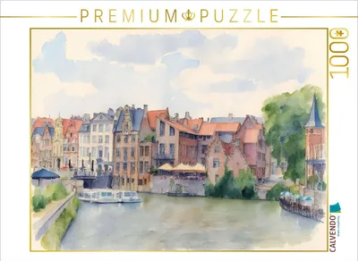 Produktbild von CALVENDO Puzzle Graslei in Gent | 1000 Teile Lege-Größe 64x48cm Foto-Puzzle für glückliche Stunden