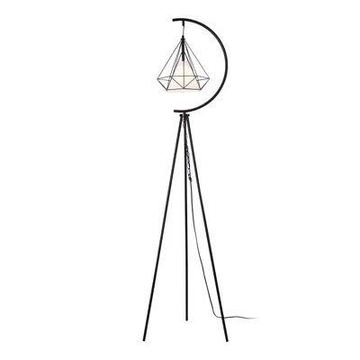 Image de Lampadaire 'Austell' 1 x E27 métal 171 cm noir / blanc