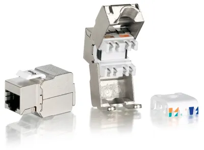 Produktbild von Equip Keystone Jack geschirmt Cat6  LSA Prem.   wzf 8Stk sil Polybeutel