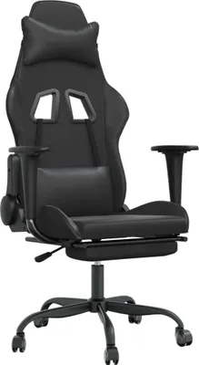 Produktbild von vidaXL Gaming-Stuhl mit Fußstütze Schwarz Kunstleder