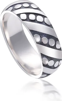 Produktbild von MATERIA Damen Ring antik 925 Sterling Silber 7mm breit gepunktet liniert massiv #SR-113