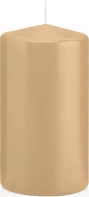 Produktbild von Stumpenkerzen mit Abbrandschutz Sand (Kerzen in Cellophan gewickelt) 130 x 70 mm 12 Stück für den sicheren Abbrand von Kerzen auf Adventskränzen und Gestecken