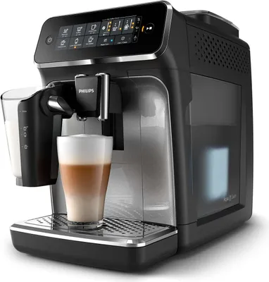 Produktbild von Philips Kaffeevollautomat 3200 Series, 5 Kaffeespezialitäten, LatteGo Milchsystem, Touchdisplay, Schwarz (EP3246/70)