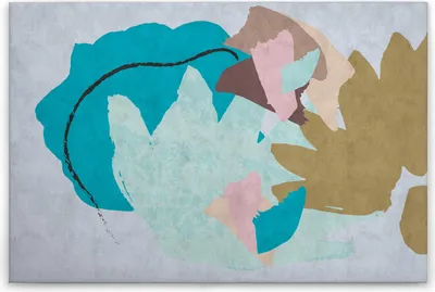 Produktbild von Leinwandbild Abstrakt 60 x 90 cm - Wandbild Blau Grau - Keilrahmenbild Wohnzimmerdeko Wanddeko Wandgemälde
