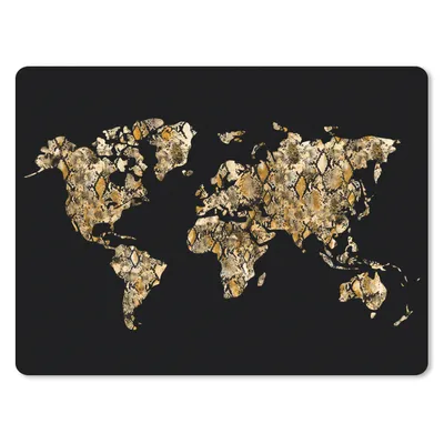 Produktbild von MuchoWow® Mauspad Mousepad Weltkarte - Schlange - Design 23x19 cm - Mousepads - Maus Mat - Pad - Mausunterlage - Schreibtischunterlage - Mauspad
