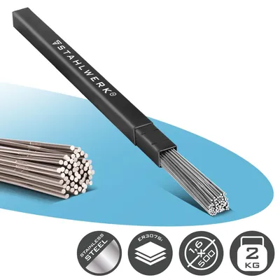 Zdjęcie produktu dla STAHLWERK Prety spawalnicze TIG ER307Si wysokostopowa stal nierdzewna Ø 1,6 mm x 500 mm 2 kg