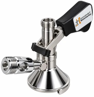 Produktbild von Kegverschluss GDW Neu Flachkeg Typ A mit 5/8" Bier und 3/4" CO2 Ausgang, KI-generiertes Bild
