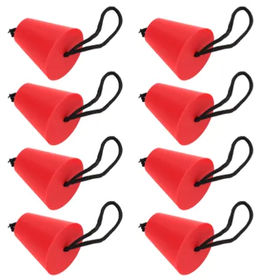 Image de Lot de 8 bouchons de vidange en silicone pour kayak avec cordon, pour canoë - Rouge