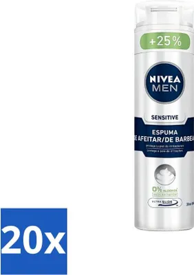 Produktbild von Nivea Men Sensitive Rasierschaum – Schützt vor Irritationen – 250 ml - Vorteilspack - 20 Stücke