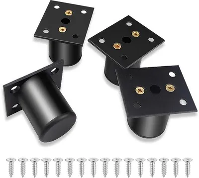 Produktbild von Famanu Möbelbeine höhenverstellbar - 4er Set aus schwarzem Aluminium