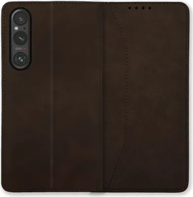 Produktbild von Bookstyle 'Premium' Schutzhülle Klapphülle Schutztasche Etui Cover für Sony Xperia 1 V - Coffee