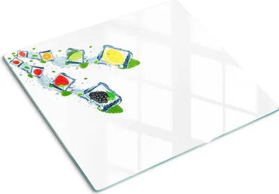 Imagen del producto de Cubierta para placa de cocina – Cubierta para placa de inducción – Placa de vidrio protectora – 60x52 cm – Placas de vidrio protectoras para cocina – Vidrio templado – Frutas cortadas