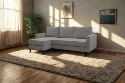 Produktbild von Kaiser Möbel Ecksofa mit schlaffunktion und bettkasten, Ecksofa L-Form, Eckcouch L-Form KEBI stoff Curio Grau Links