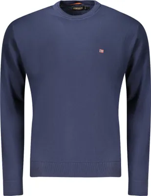 Immagine prodotto di Maglione blu da uomo: maglia morbida a maniche lunghe con logo ricamato
