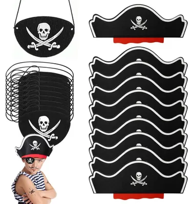 Piratenhüte für Kinder, 20-teiliges Set mit Augenklappen