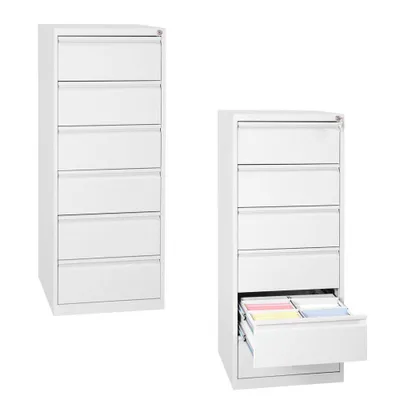 Produktbild von Gürkan Karteischrank reinweiß 6 Schubladen 53,0 x 62,0 x 132,0 cm