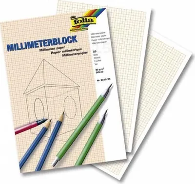Image de Folia Papier millimétré 80g/m² bloc, DIN A3, 25 feuilles