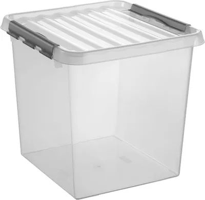 Produktbild von Sunware Q - line Aufbewahrungsbox 38L transparent metallfarbig