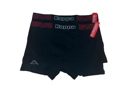 Produktbild von Kappa Herren Boxershort, 2er Pack Unterhose, Unterwäsche, Pants, Sport Slip L Schwarz-Rot