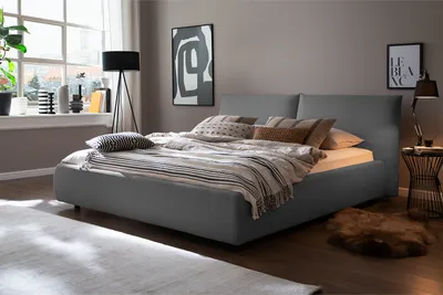 Produktbild von KAWOLA Bett HENRY Polsterbett Cord grau 160x200cm
