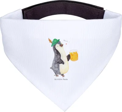 Produktbild von Mr. & Mrs. Panda Halstuch Für Hunde Pinguin Bier - Weiß - Geschenk, Hunde-Bandana, , Hundehalstuch, Hund, Tuch, Beschwippst
